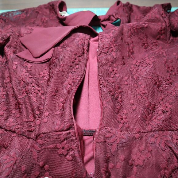 Altar'd State Lace Dress Womens M Burgundy Romantic Vintage-Inspired‎ Whimsigoth - Picture 9 of 11
